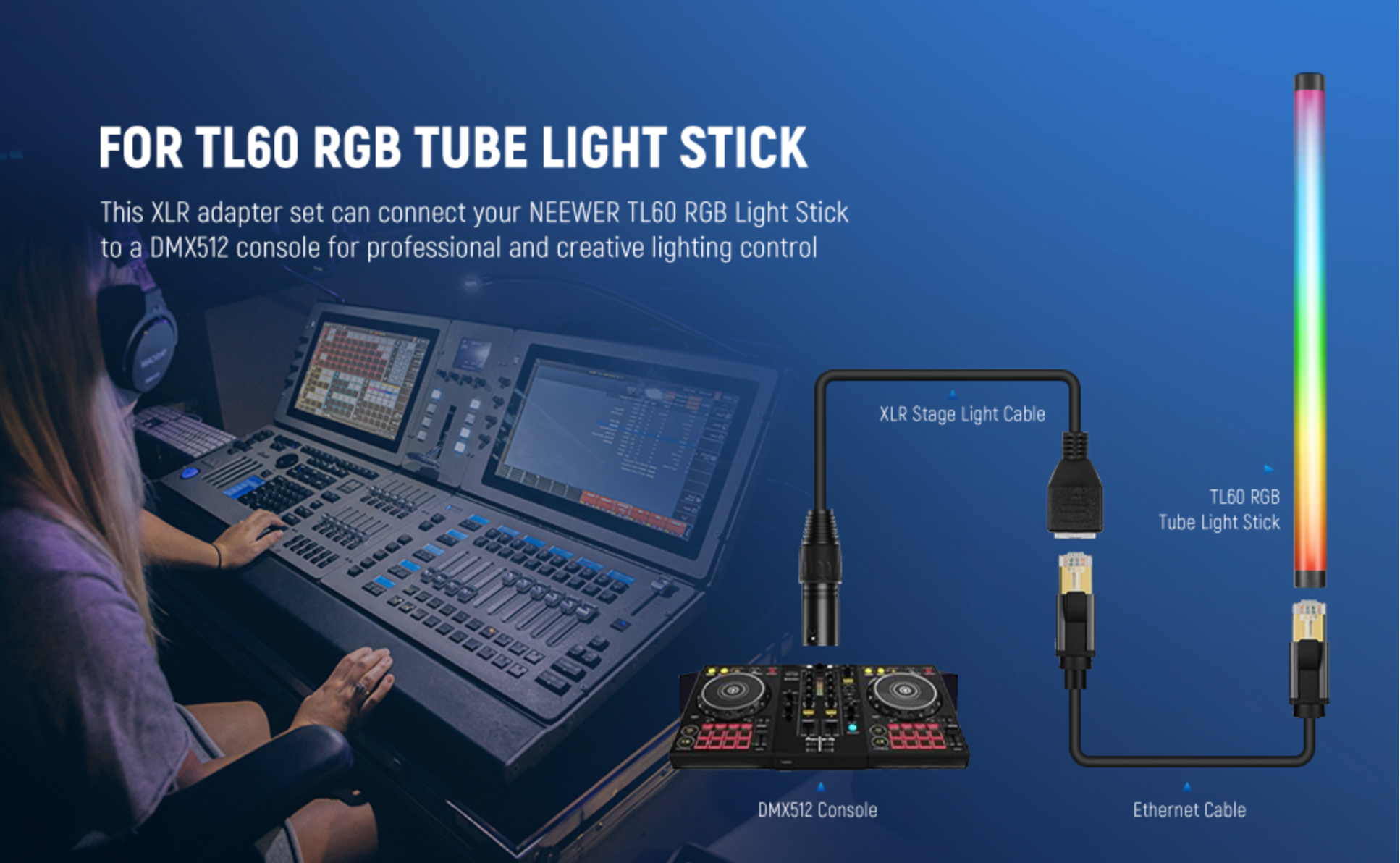 Professional DMX lighting cable