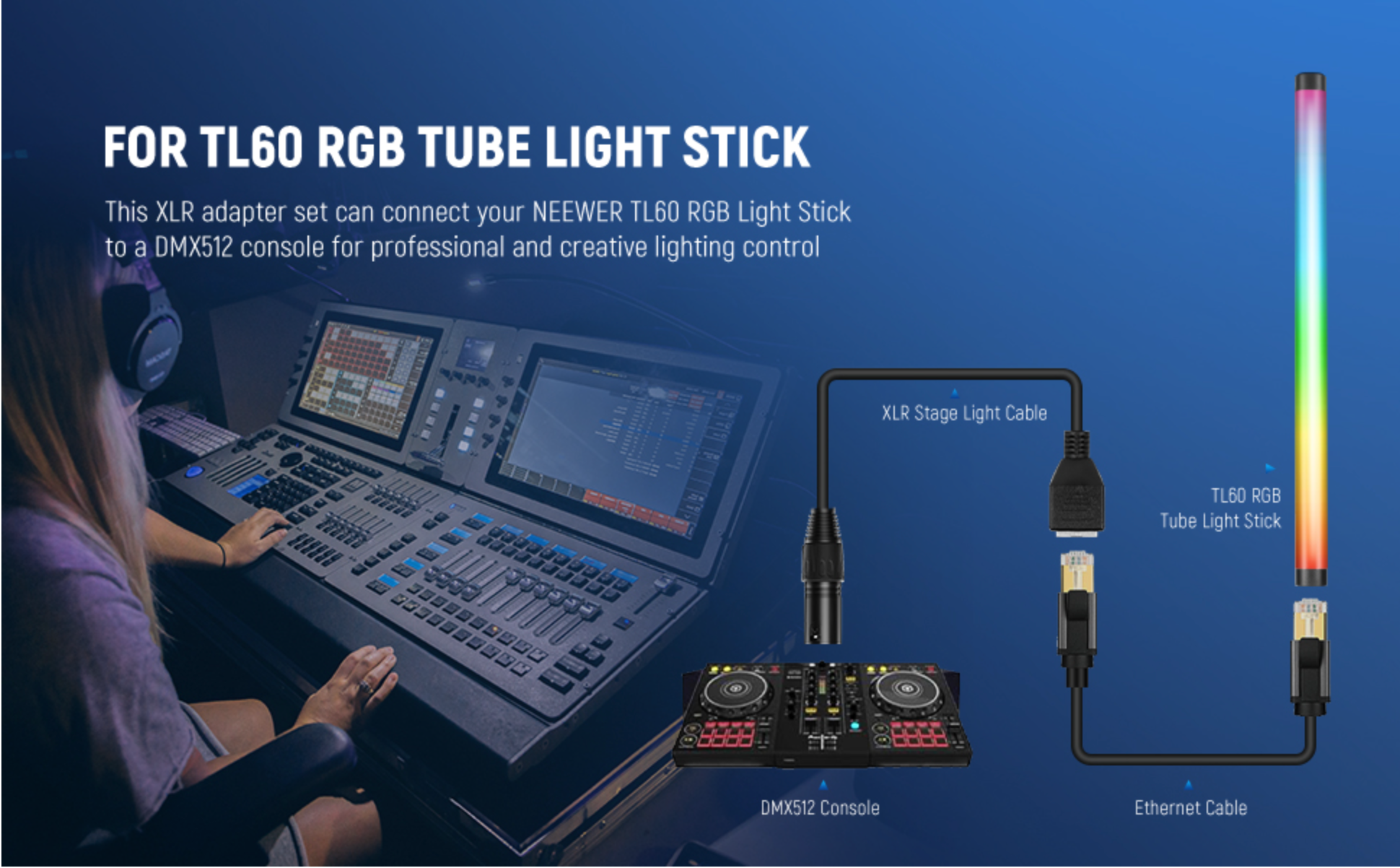 Professional DMX lighting cable