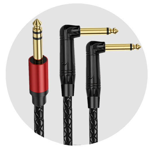 Audio splitter cable for mixers and amplifiers