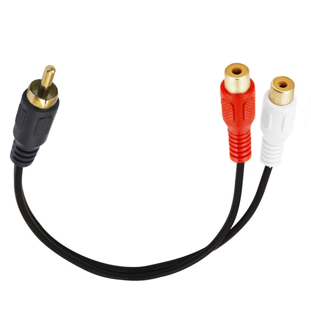 RCA audio splitter adapter cable for amplifiers and speakers
