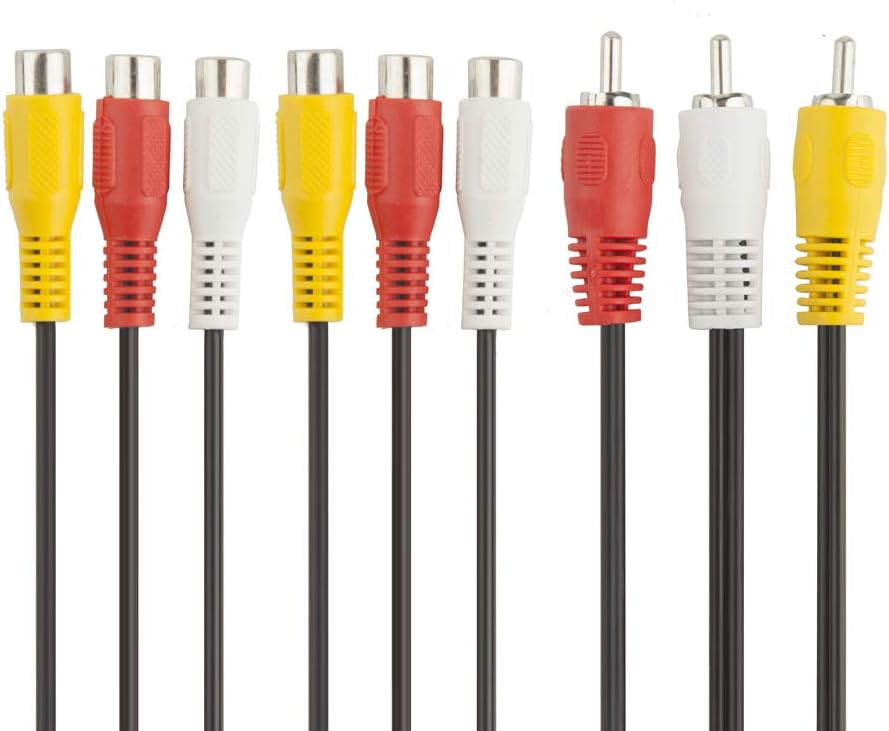 Colour-coded RCA composite audio and video connectors for simplified installation and connection
