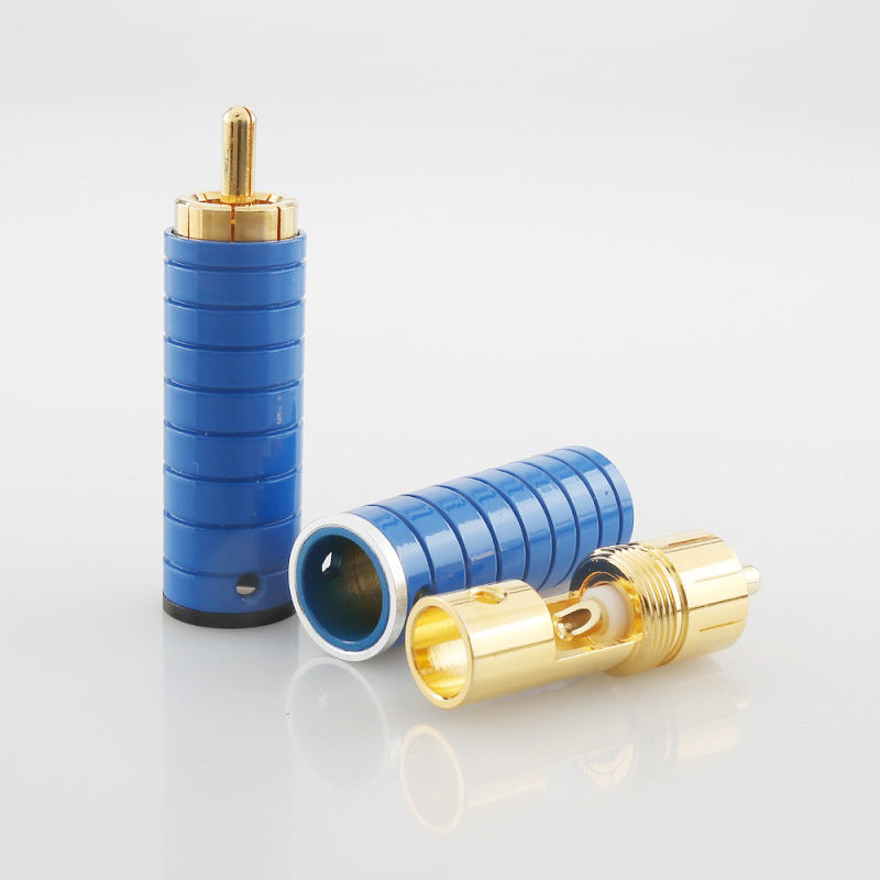 Phono Plug Types Gold Plated RCA Plug Connector HiFi Audio AV Solder Type Brass Phono Jack