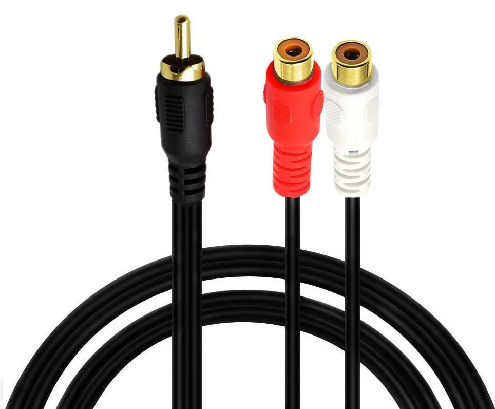 RCA male to dual RCA female audio Y splitter extension cable