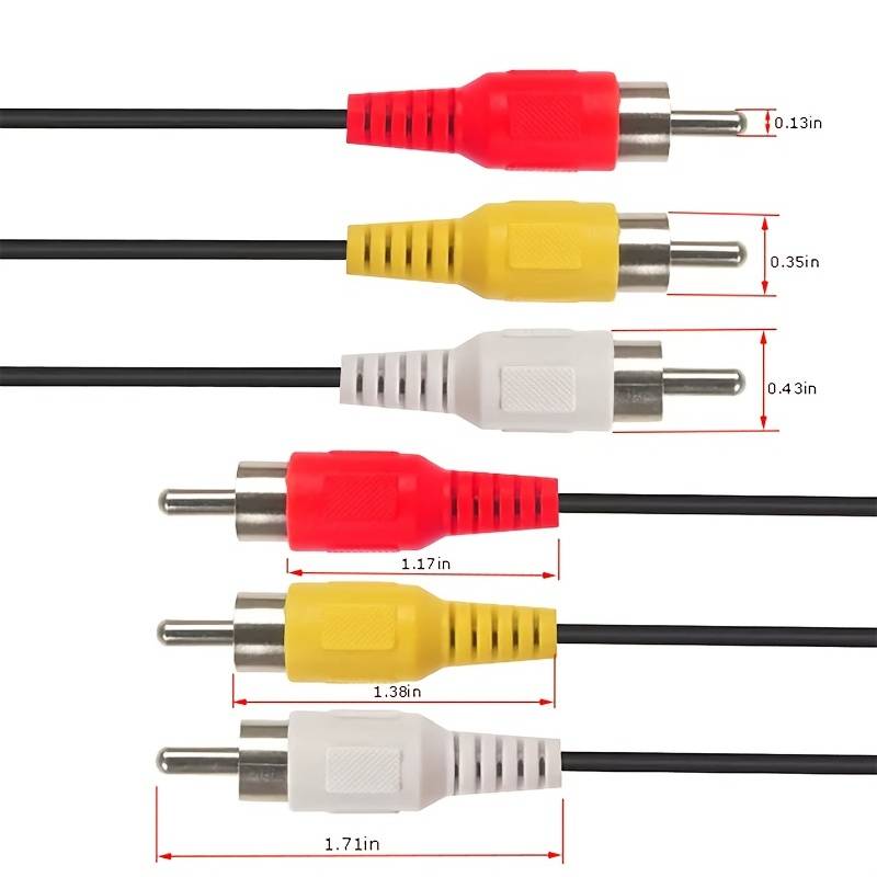 3 RCA to 3 RCA Male to Male Audio Video AV Cable 1m