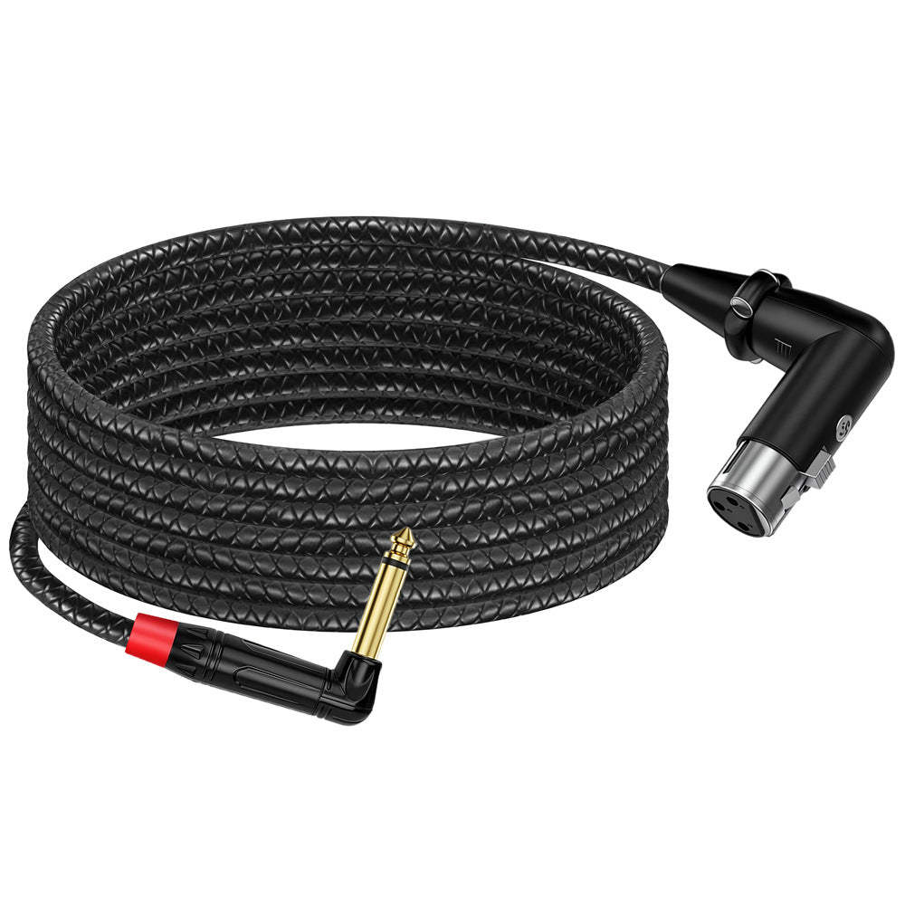 Locking right-angle 3-pin XLR female audio connector