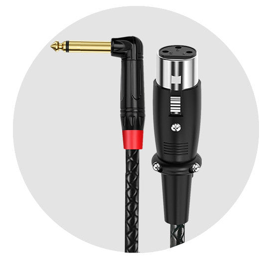 Gold-plated right-angle quarter-inch TS mono audio plug