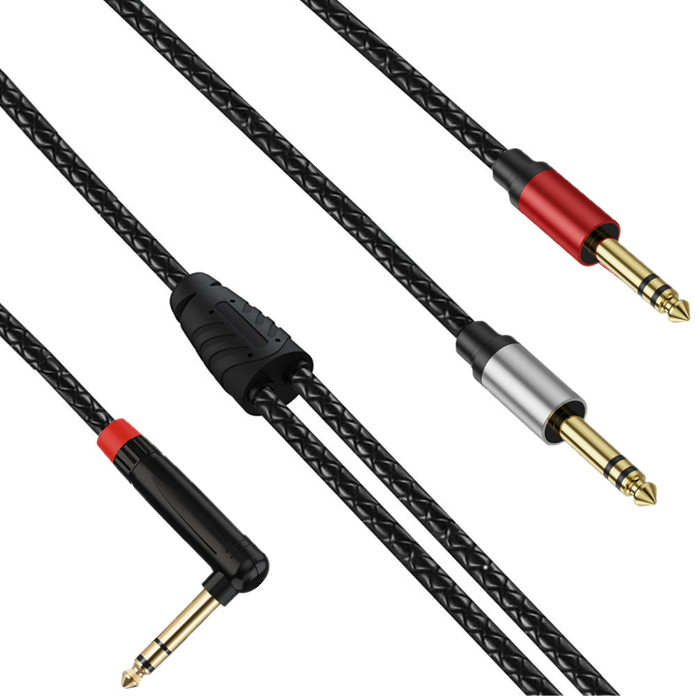 Gold plated 1/4 inch TRS stereo Y splitter cable