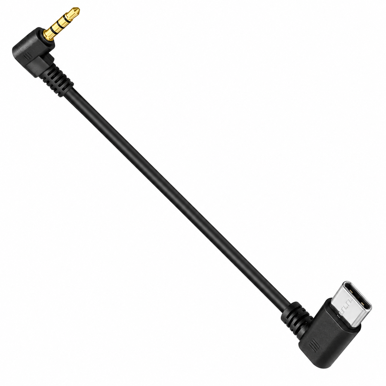 Right-angle USB-C to 3.5mm digital audio cable for compatible mobile devices