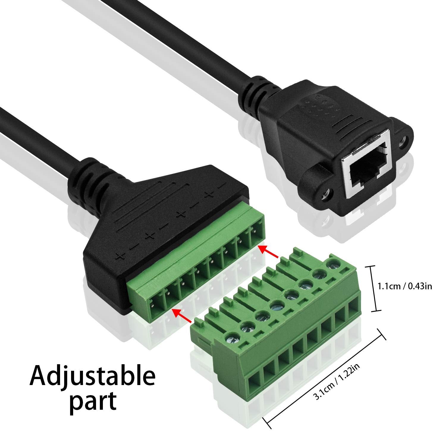  RJ45 breakout screw terminal connector
