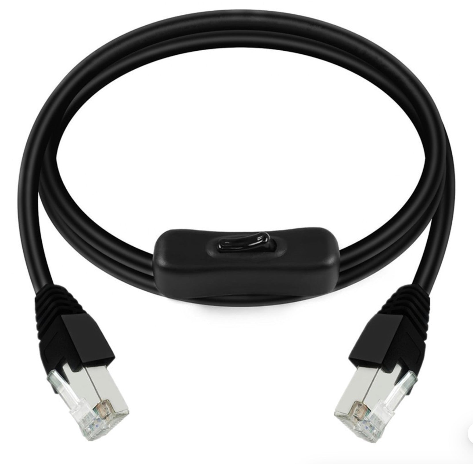 RJ45 male to male Ethernet cable with inline network enable disable switch