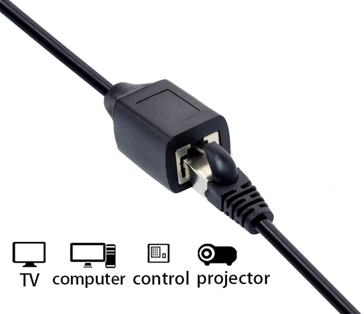 RJ45 male to female LAN extension cable compatible with computers projectors routers and network devices