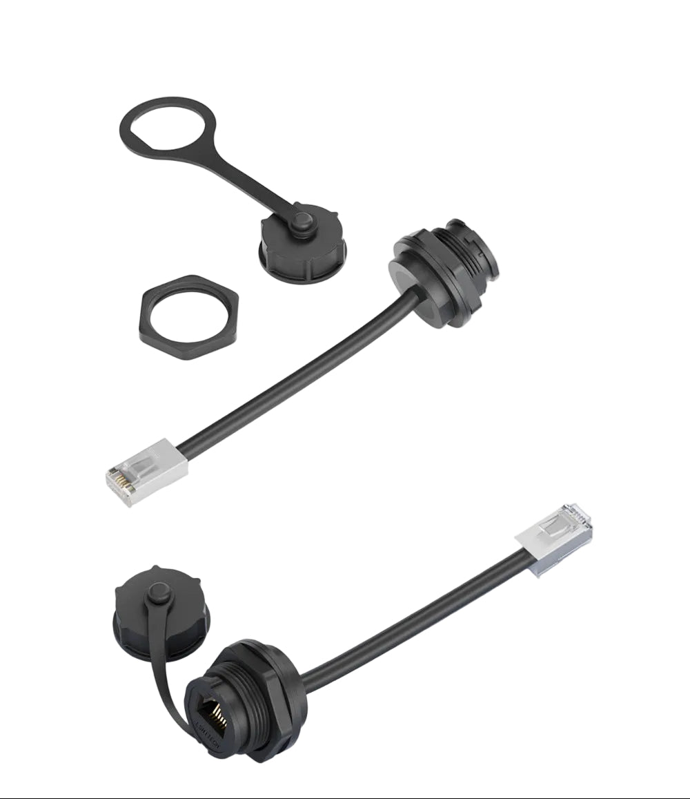 Waterproof RJ45 panel mount adapter for industrial networking