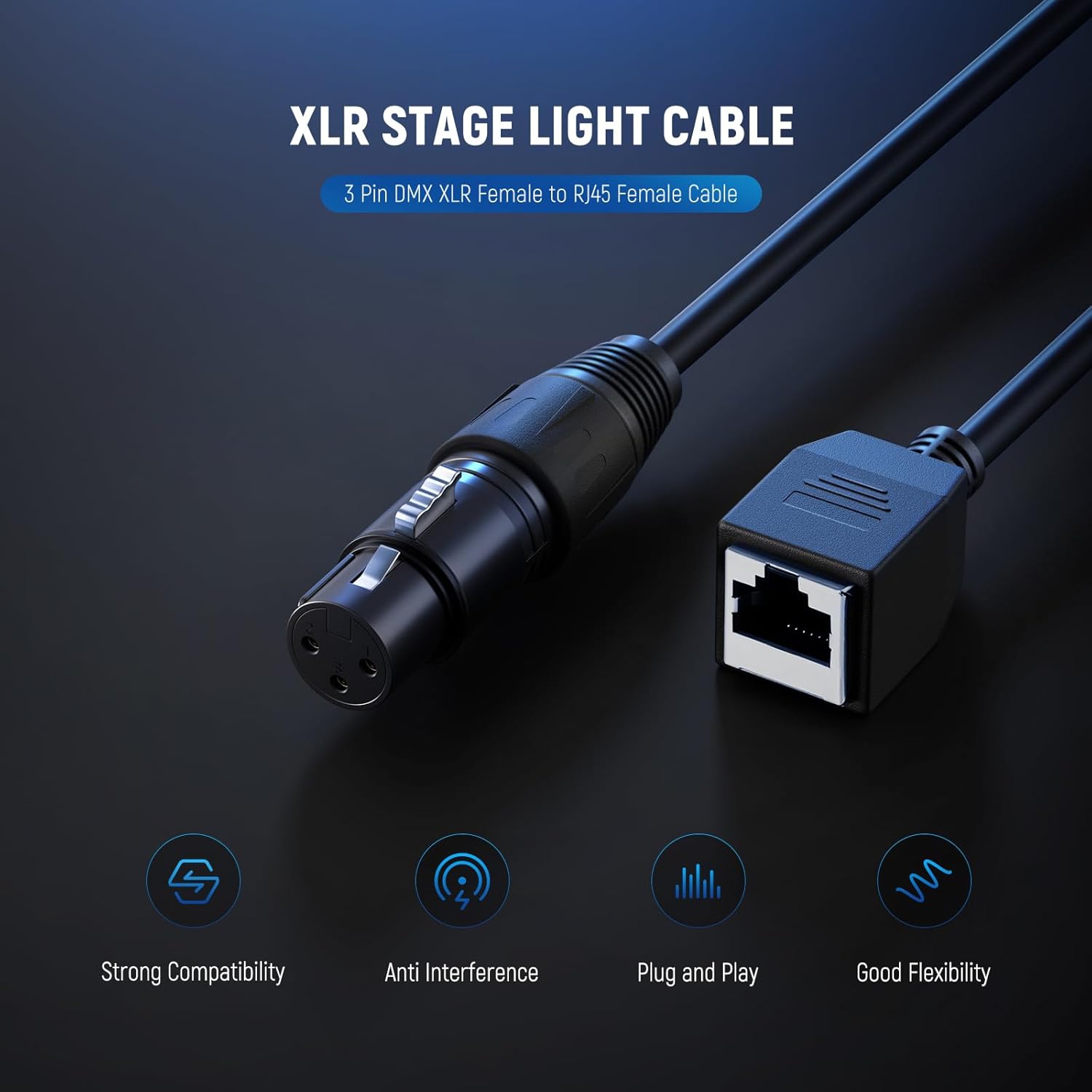 RJ45 to XLR lighting adapter