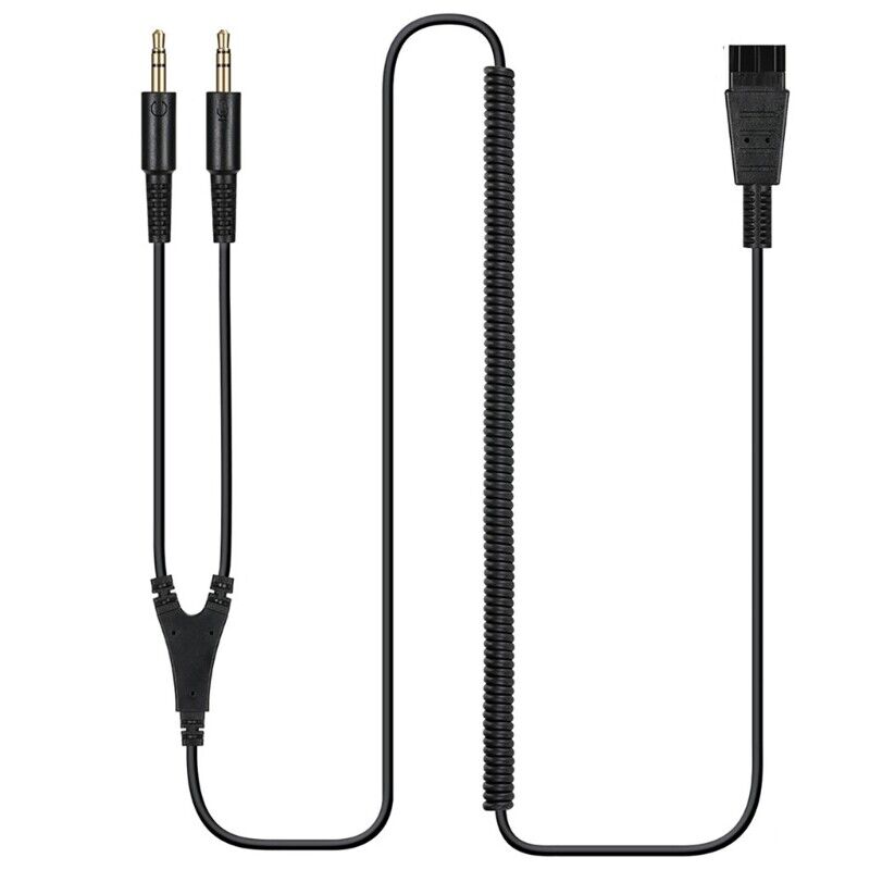 Headset QD to Dual 3.5mm Quick Disconnect Cable for Plantronics Headsets