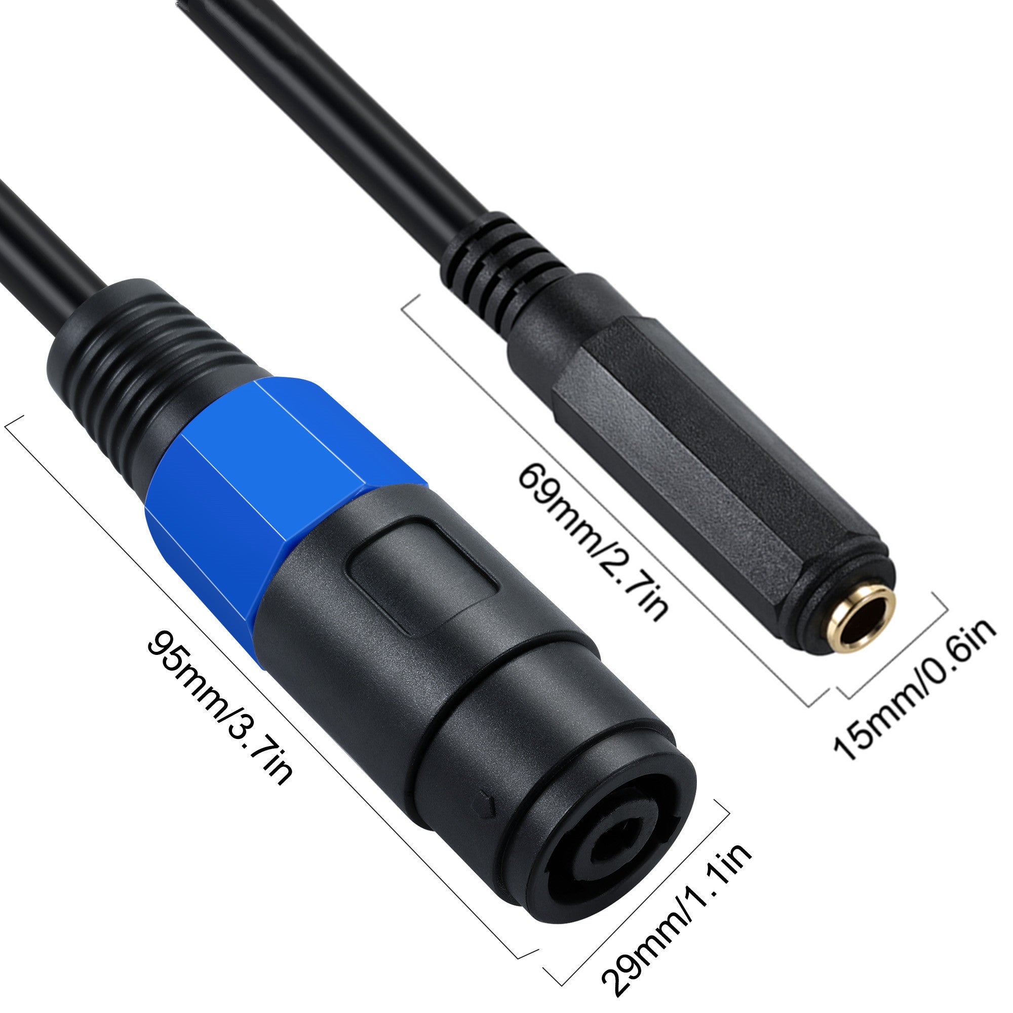 Speaker audio cable with 6.35mm connection