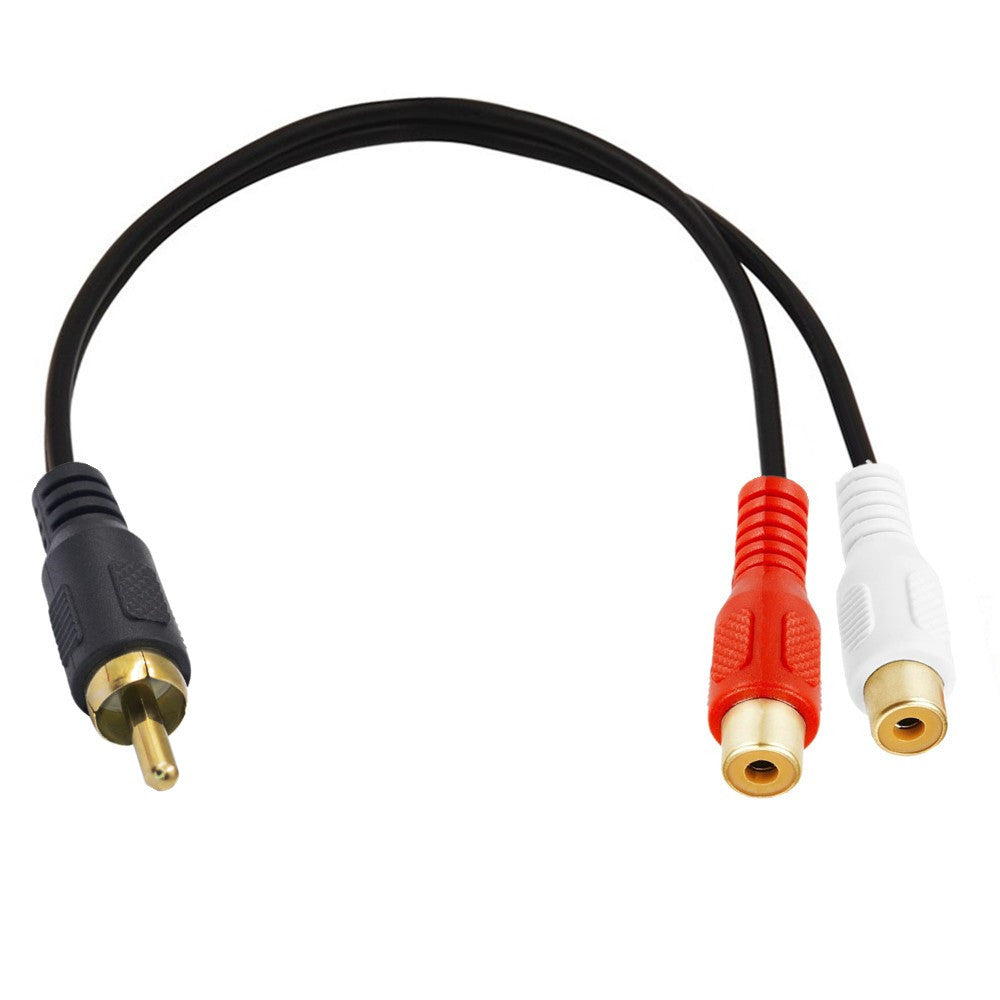 Stereo RCA Y splitter cable with gold plated connectors