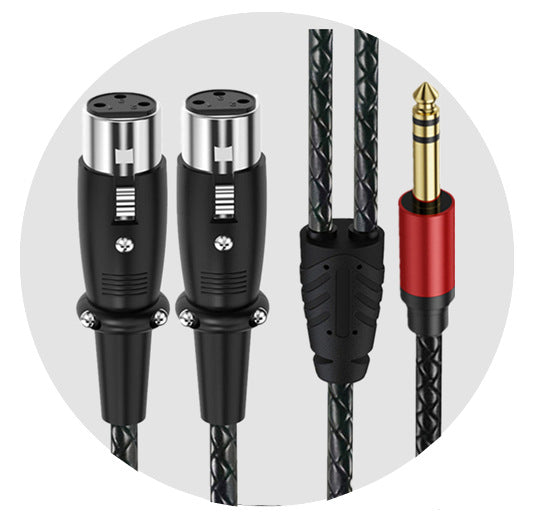 Stereo TRS to separate left and right XLR female audio cable