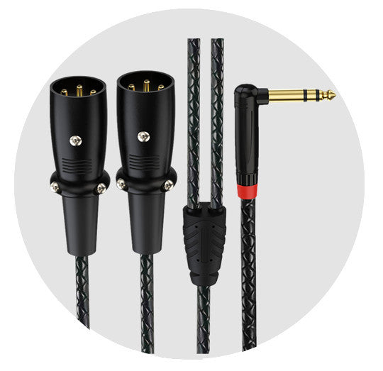 Stereo TRS to separate left and right XLR male audio cable