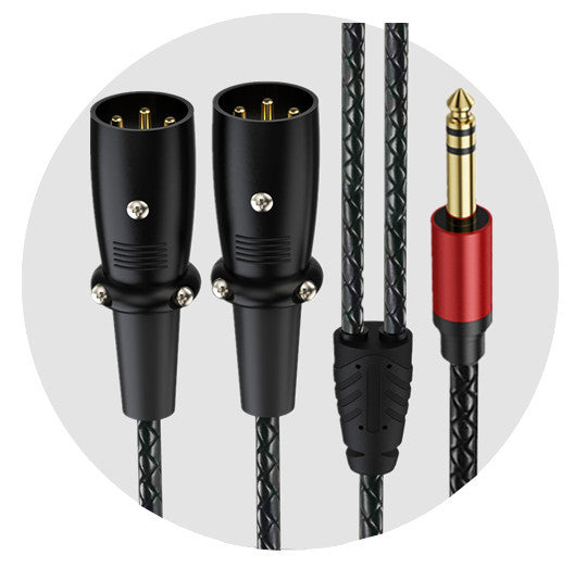 Stereo TRS to separate left and right XLR male audio cable