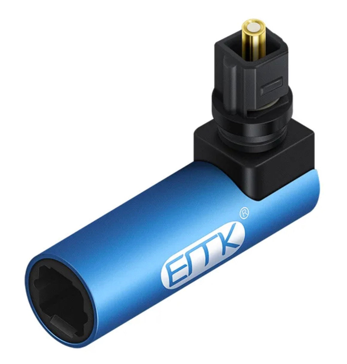 Front view of TOSLINK optical male to female audio adapter
