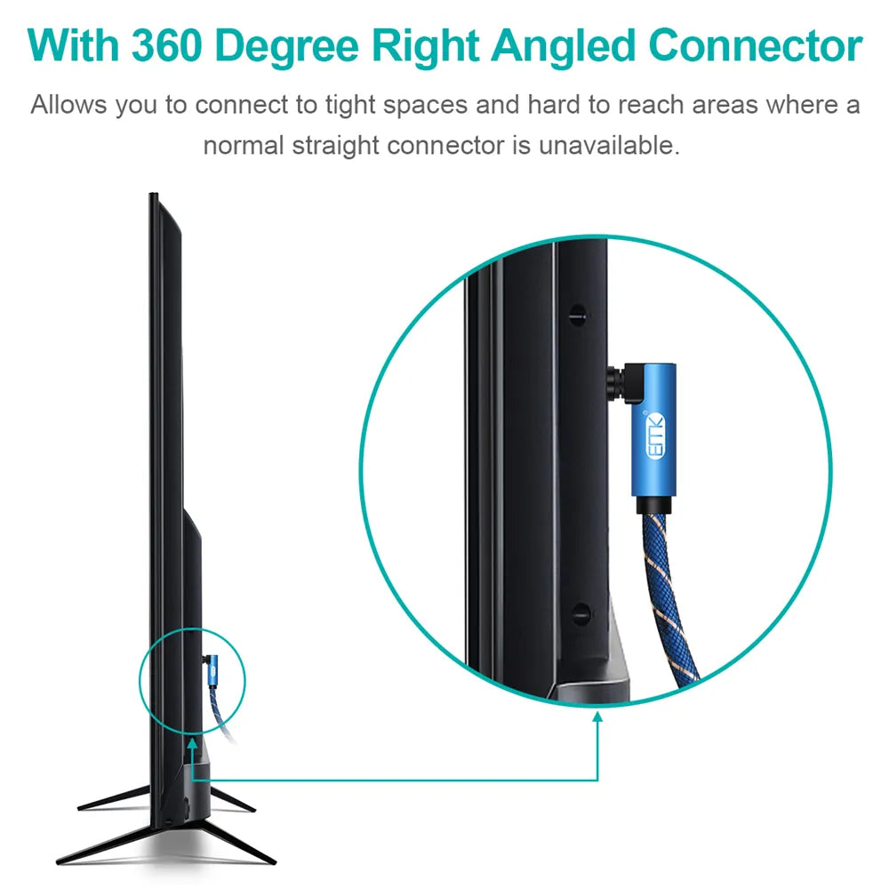 TOSLINK optical cable demonstrating adjustable 360 degree rotation