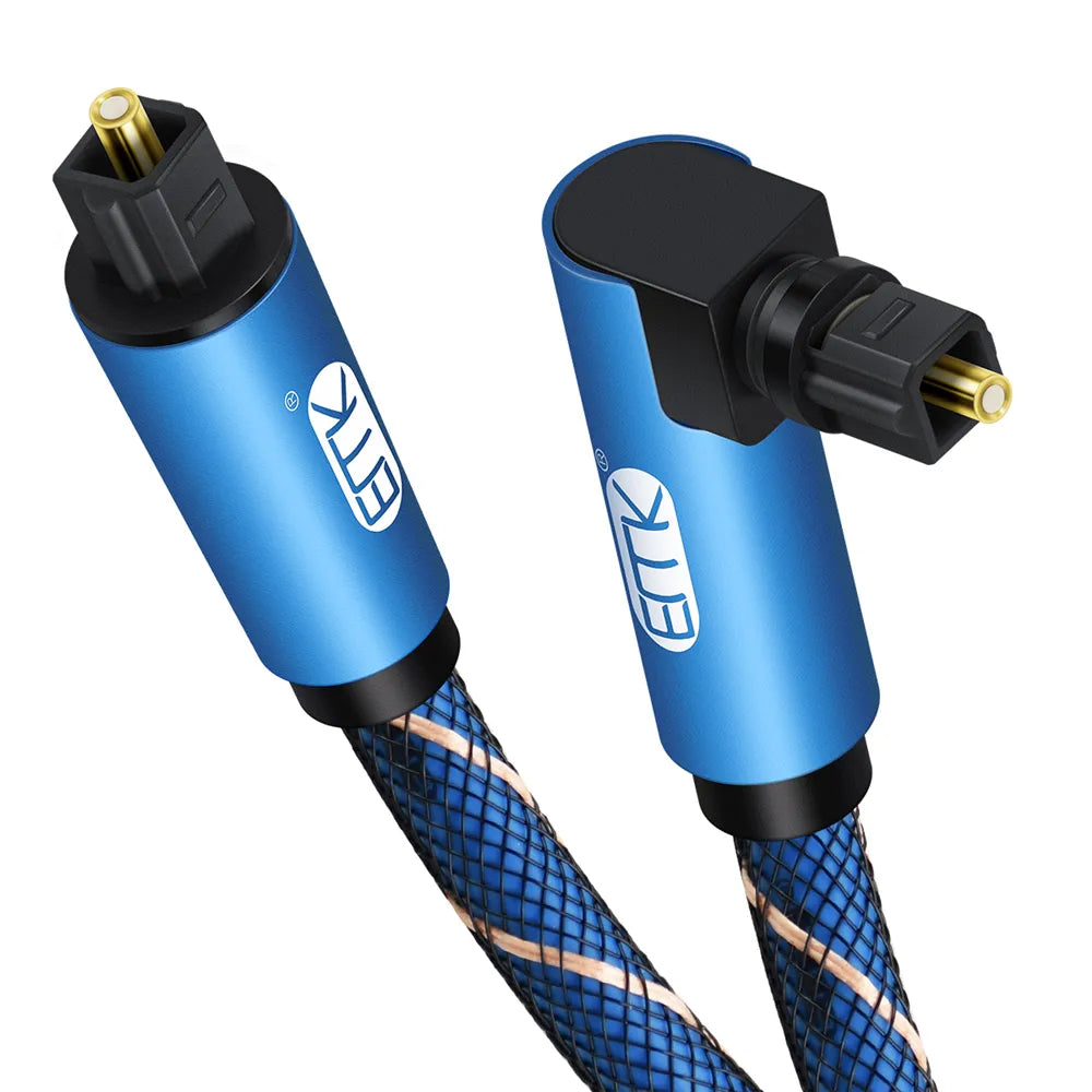 Close up view of adjustable rotatable TOSLINK optical connector