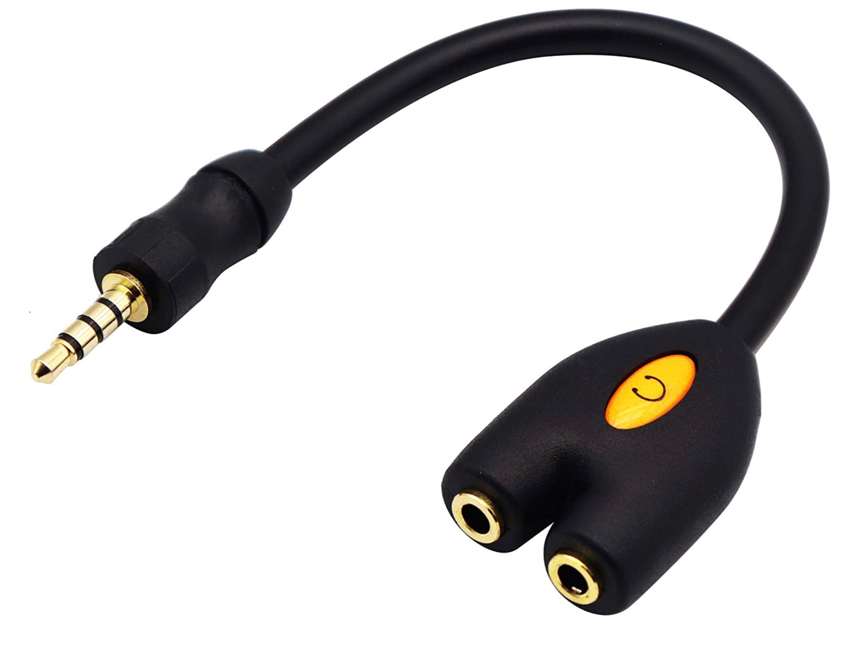 TRRS to dual 3.5mm audio and microphone adapter
