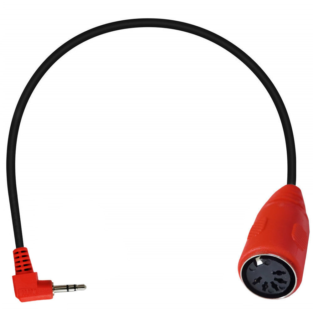 Overview of the 3.5mm TRS to 5-pin DIN female MIDI adapter cable