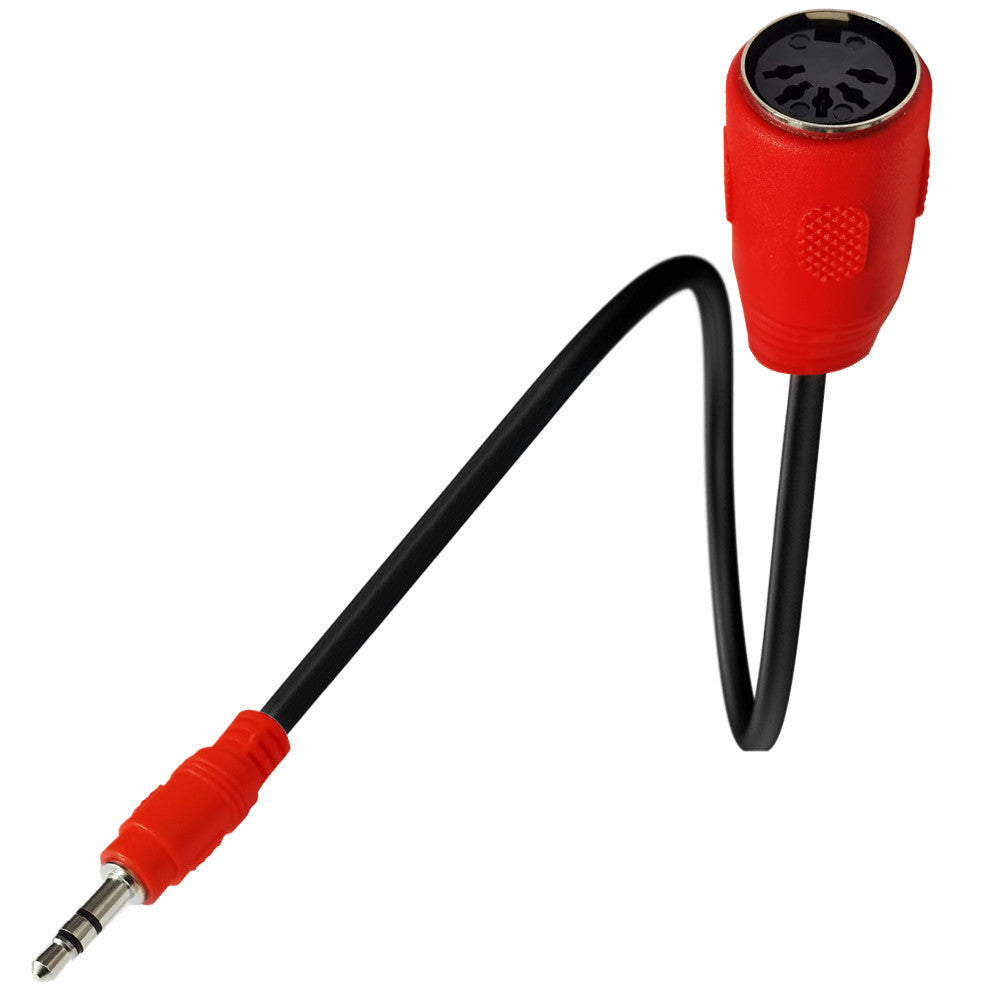 Overview of the 3.5mm TRS to 5-pin DIN female MIDI adapter cable