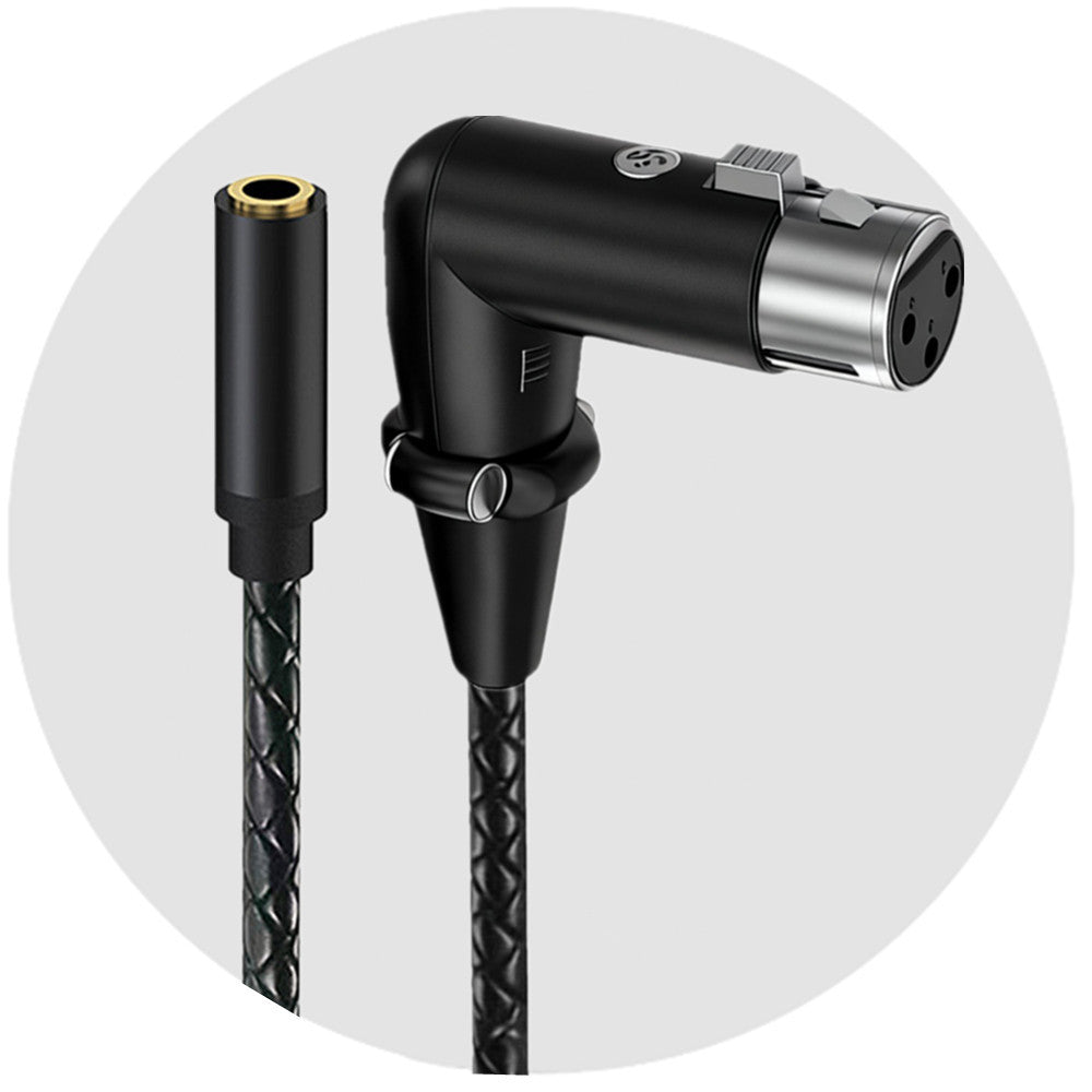3.5mm to right angle XLR adapter cable flexible braided design