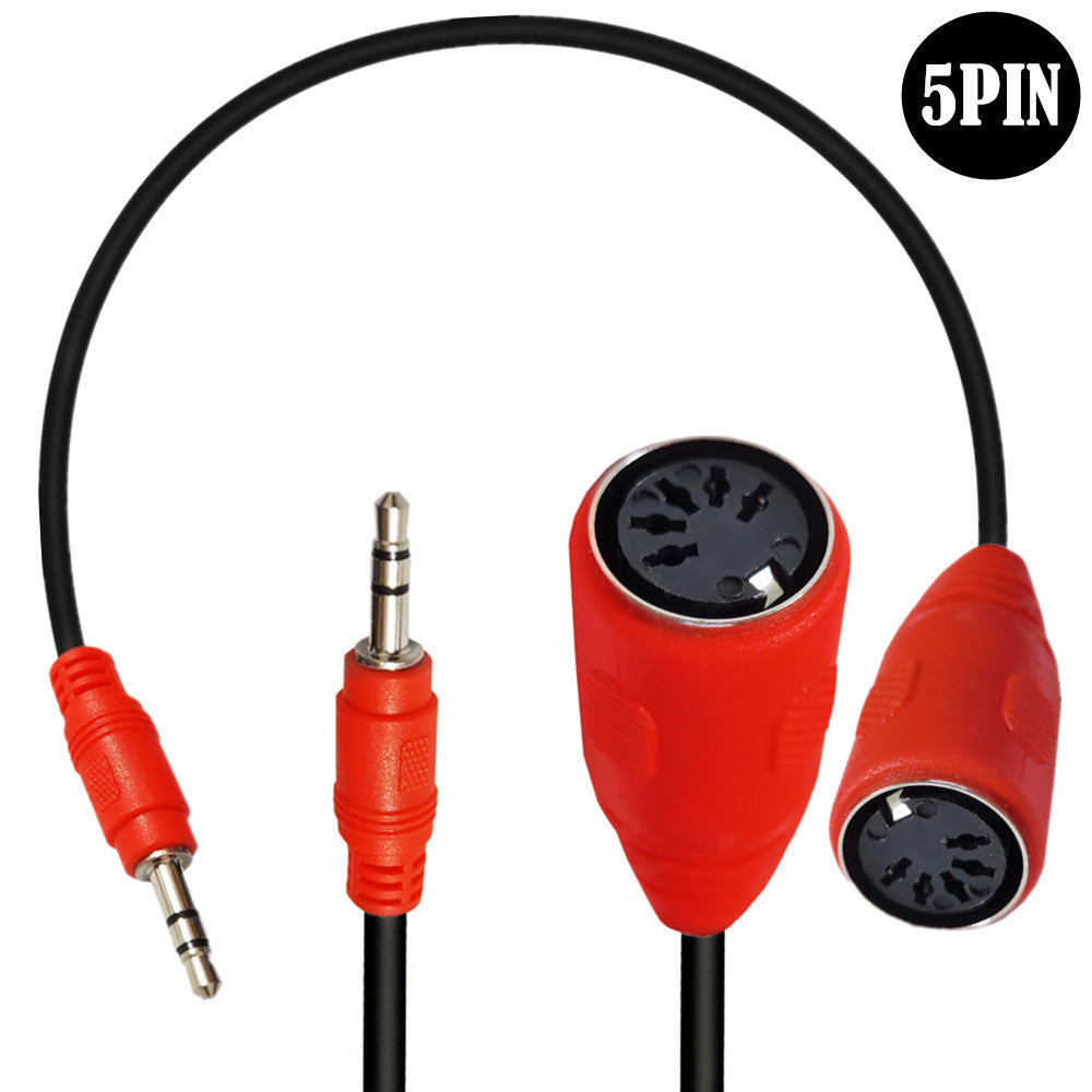 MIDI Type B 3.5mm TRS to 5-pin DIN female adapter cable for synthesizers