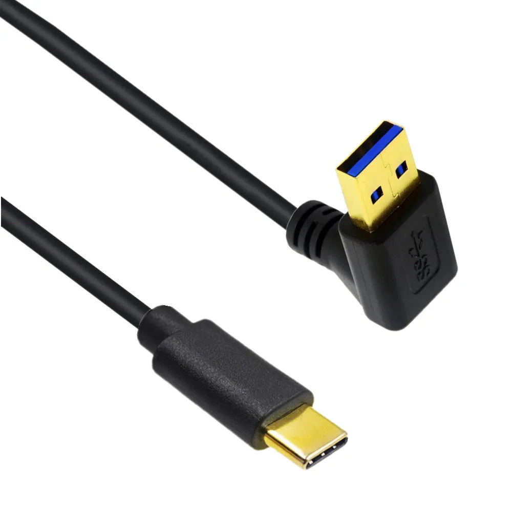 USB-A 3.0 Up Angle to USB-C Data Sync Charge Cable 0.25m