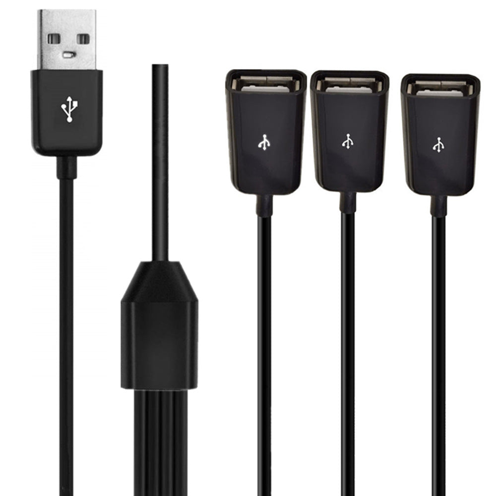 USB 2.0 Type-A male to triple USB female splitter cable 0.5m