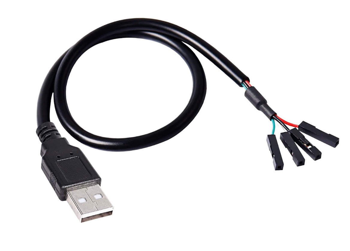 USB 2.0 Type-A to Dupont female header extension cable for motherboard and electronics applications