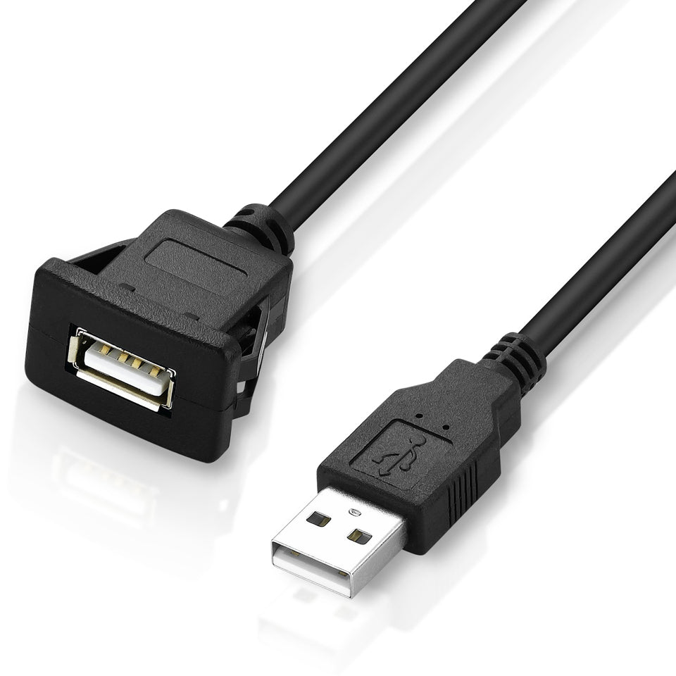 USB 2.0 extension cable panel mount dashboard