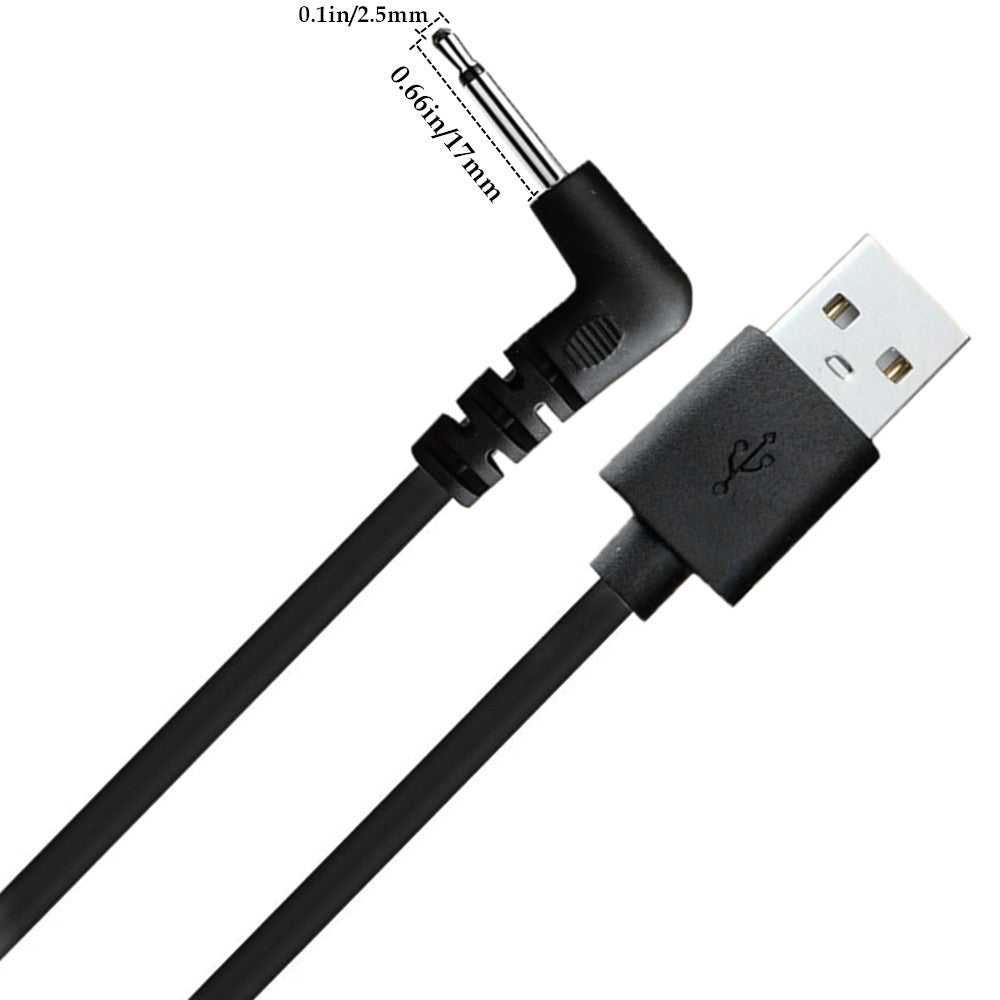 USB to 2.5mm DC angled connector charging cable