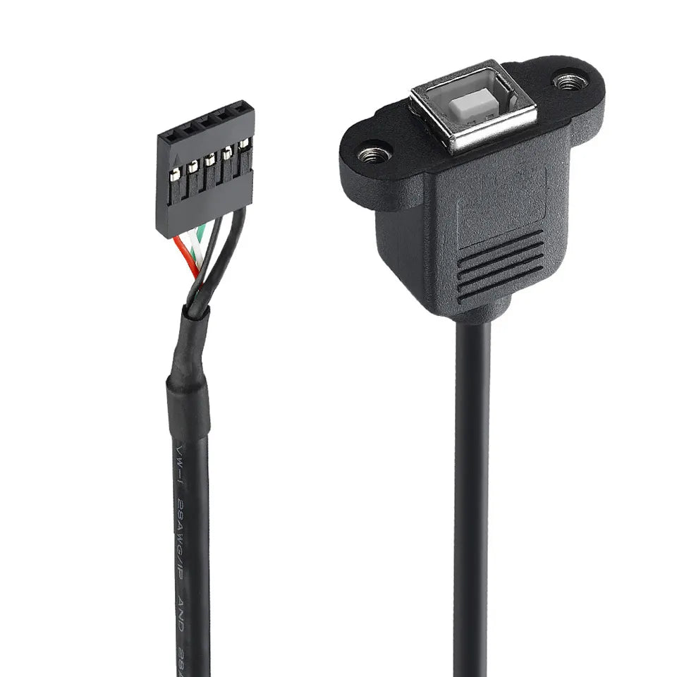 USB-B female panel mount connector cable