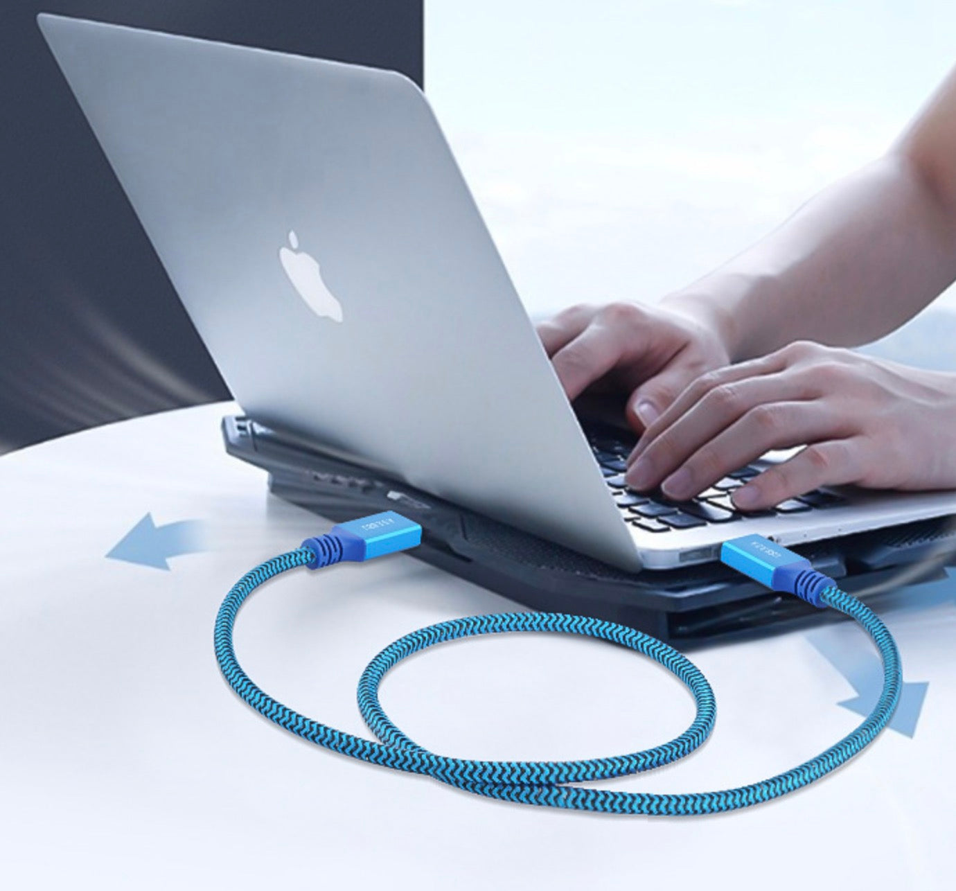 Braided USB 3.0 Type A male to male cable for high speed data transmission
