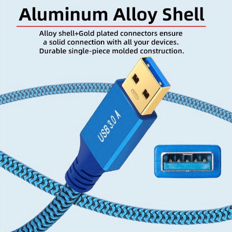 USB 3.0 extension cable used with external storage and data transfer devices