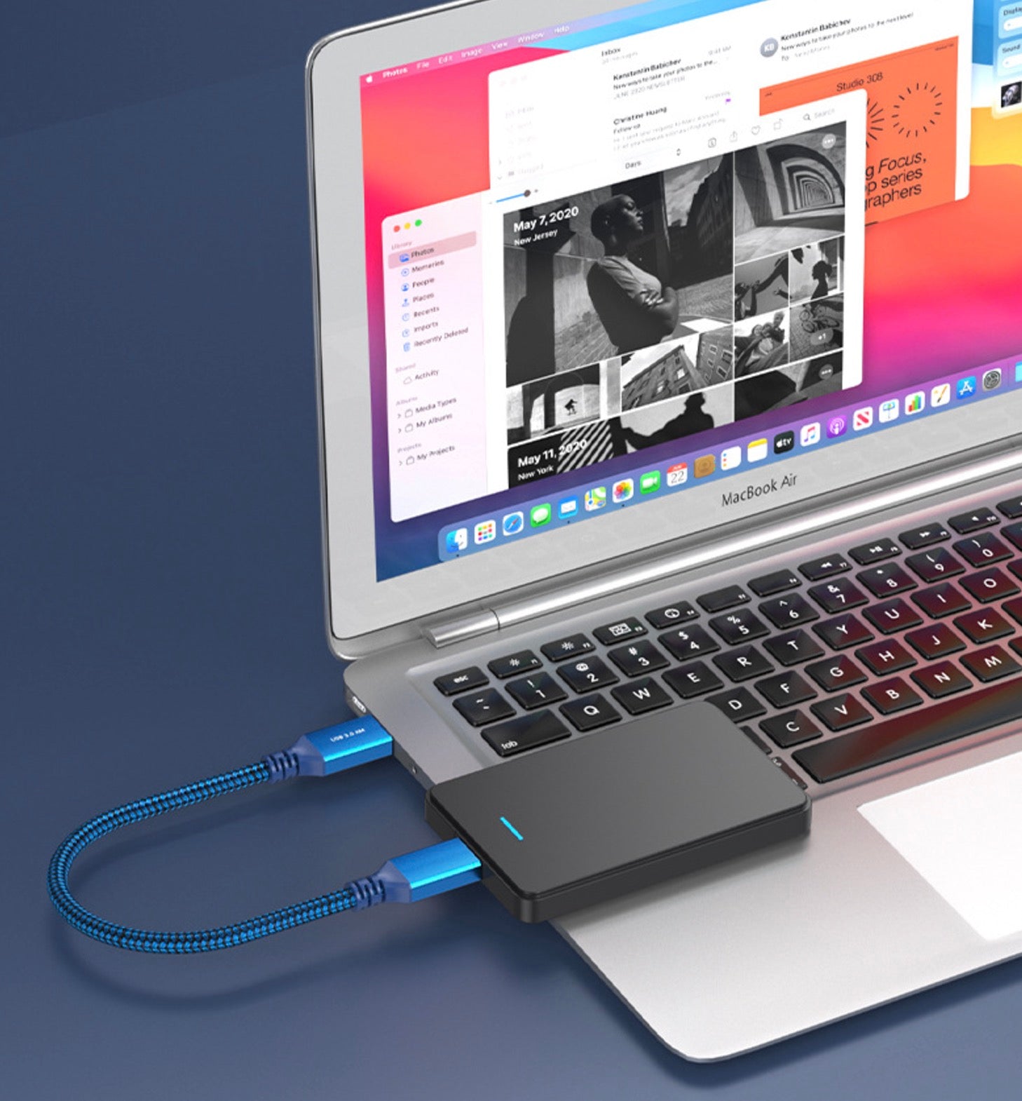 USB 3.0 data cable used in desktop workstation and peripheral connections