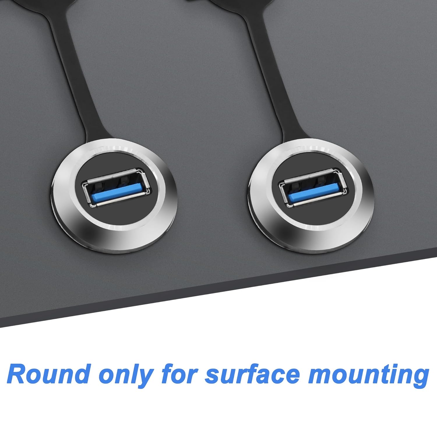 USB 3.0 dashboard panel mount socket with dust cap