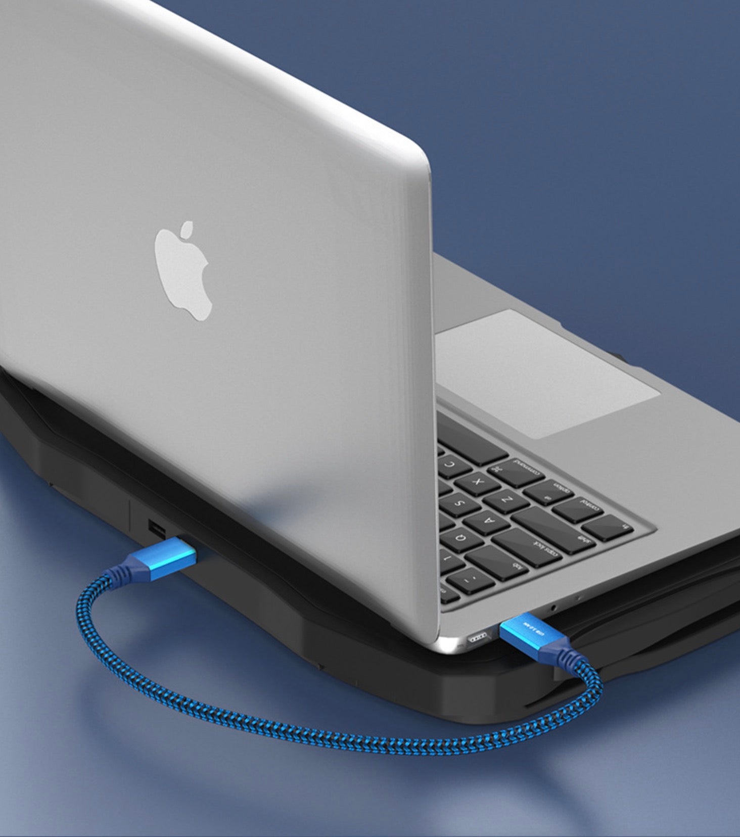 USB 3.0 Type A cable connected to external storage and computer equipment