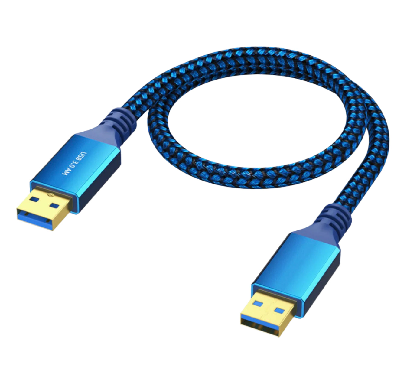 USB 3.0 Type A male to Type A male braided data transfer cable