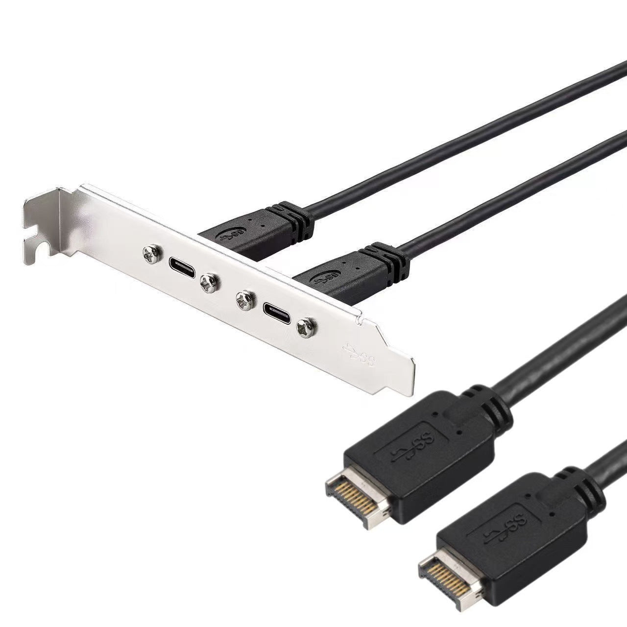 USB-C to USB 3.1 Gen2 Front Panel Adapter | Key-A Internal Header Cable