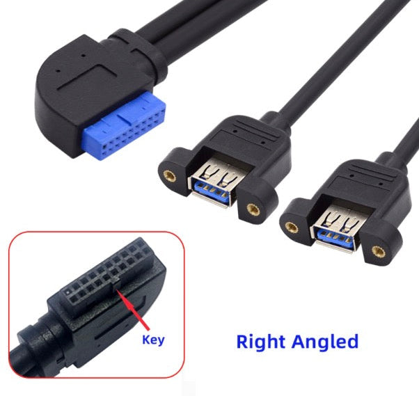 right angle USB 3.0 motherboard header connector