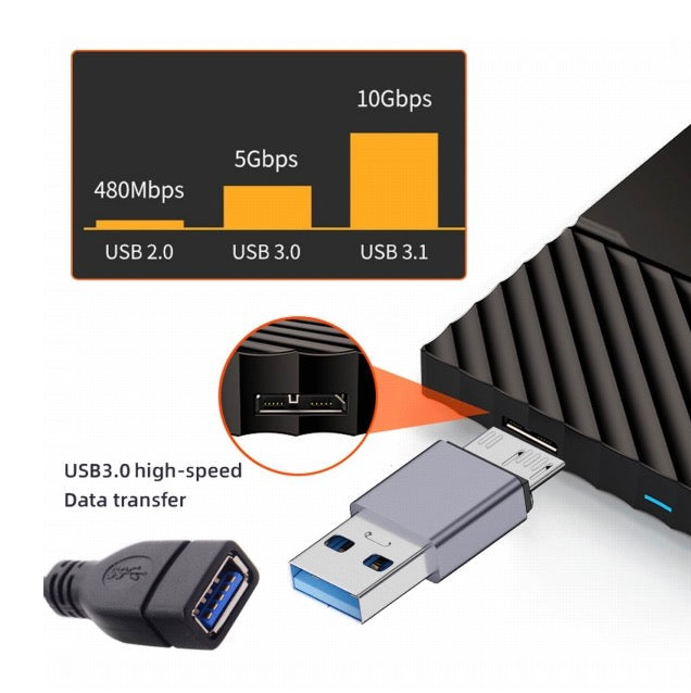 USB 3.0 male to Micro USB B converter adapter