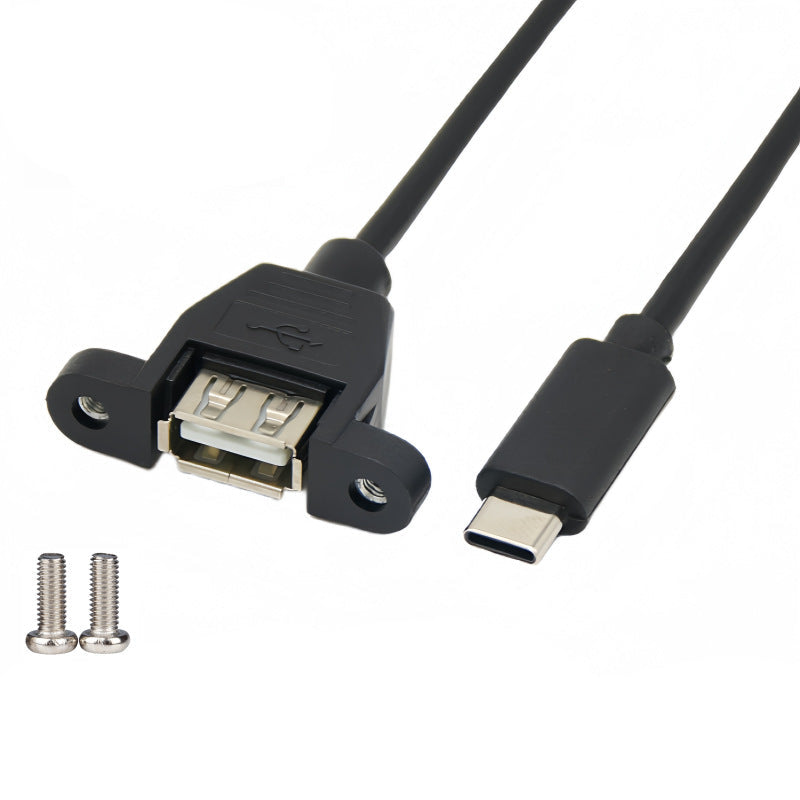 USB-A female panel mount connector for PC or dashboard
