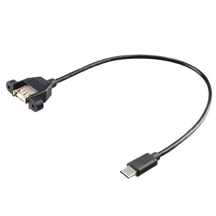 USB extension cable with one plug and one socket on a white background