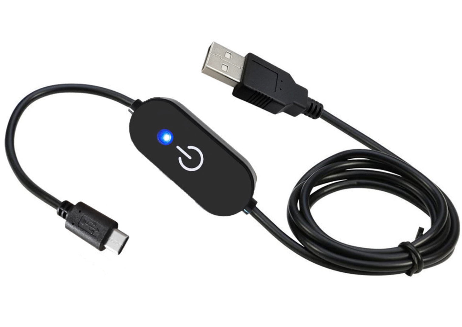 USB LED light dimmer cable with touch sensitive brightness control and USB C input