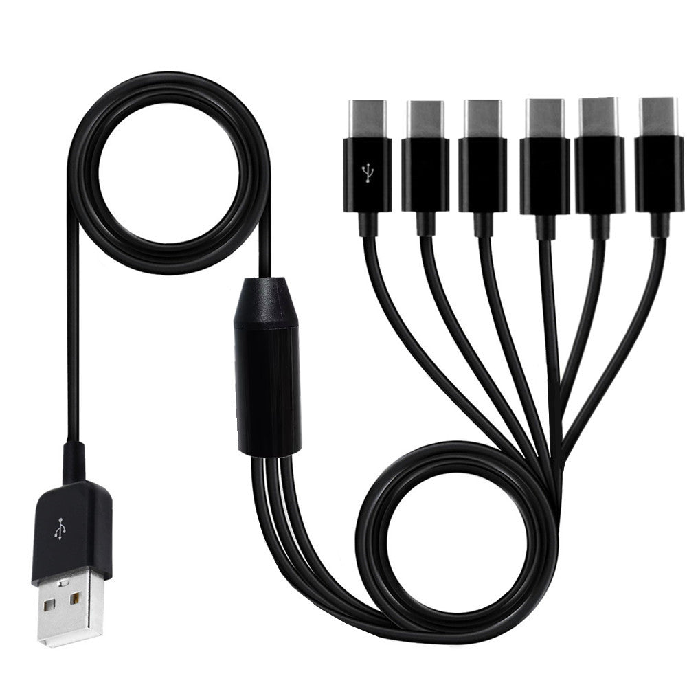 USB-A to 6 USB-C charging splitter cable
